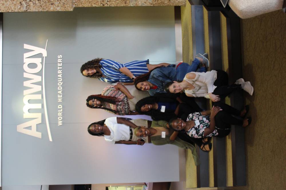 Students touring Amway headquarters